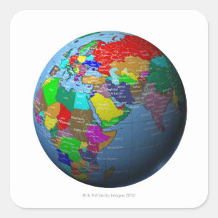 Adesivo Quadrado Médio Oriente no globo
