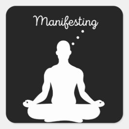 Adesivo Quadrado Meditação Manifestante Visual para Vibes Positivas