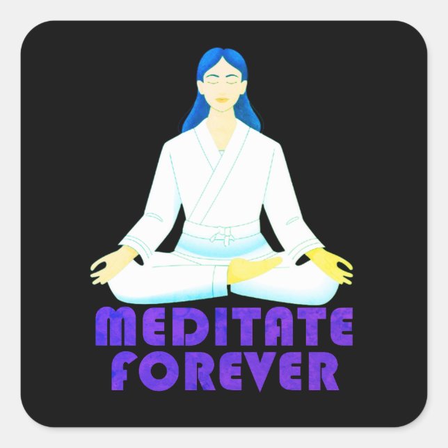 Adesivo Quadrado Meditar para sempre (Frente)