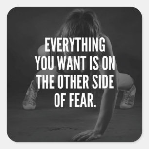 Adesivo Quadrado MEDO DE NADA - Motivação do trabalho feminino