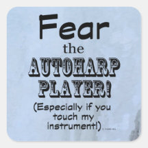 Medo Do Autoharp Player Square Sticker