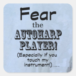 Adesivo Quadrado Medo Do Autoharp Player Square Sticker