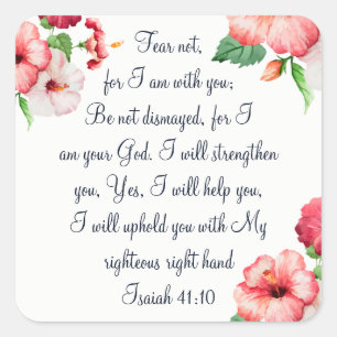 Adesivo Quadrado Medo não, arte floral da aguarela da escritura de