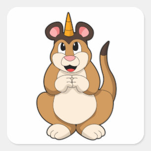Adesivo Quadrado Meerkat com Horn