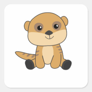 Adesivo Quadrado Meerkat Sweet Animal For Children