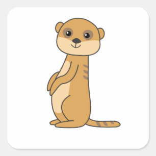 Adesivo Quadrado Meerkat Sweet Animal For Children