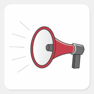Adesivo Quadrado Megafone alto