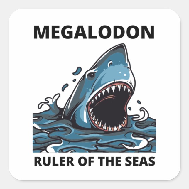 Adesivo Quadrado Megalodon (Frente)