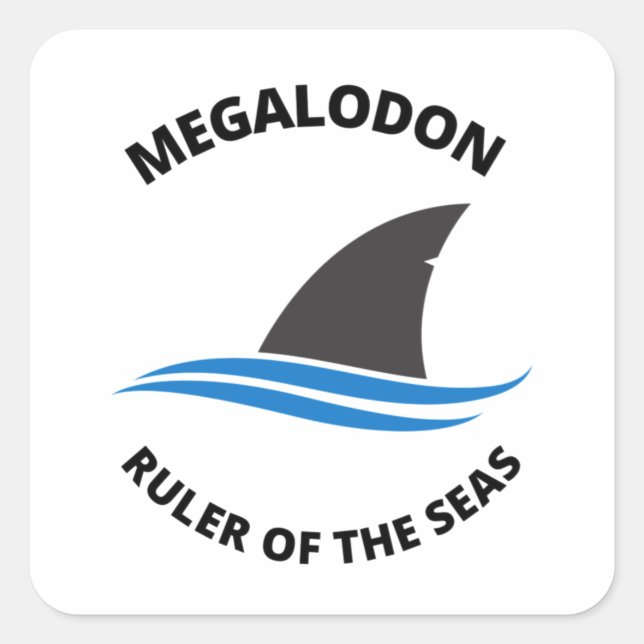Adesivo Quadrado Megalodon (Frente)