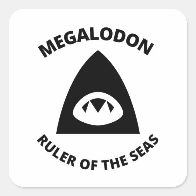 Adesivo Quadrado Megalodon (Frente)