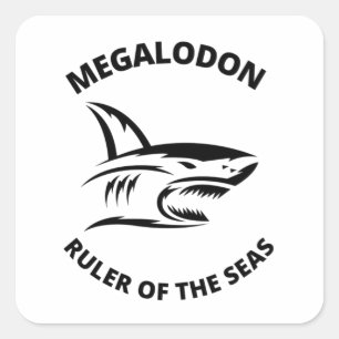 Adesivo Quadrado Megalodon
