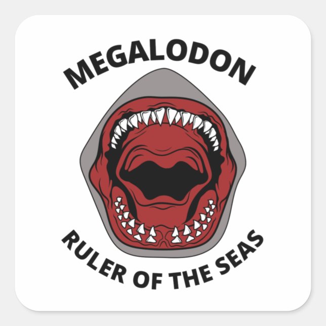 Adesivo Quadrado Megalodon (Frente)