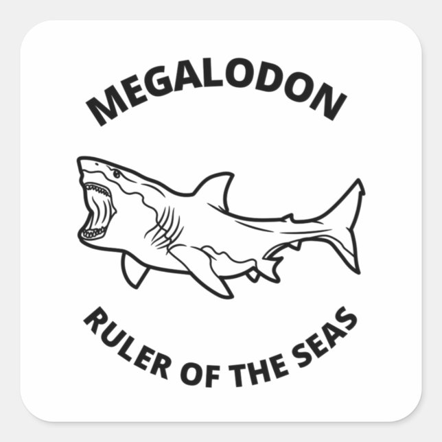 Adesivo Quadrado Megalodon (Frente)