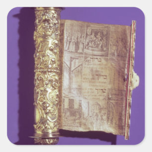 Adesivo Quadrado Megillah em um caso de prata, Viena, c.1715