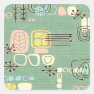 Adesivo Quadrado Meio século com Design de Gráfico Moderno