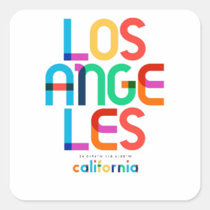 Adesivo Quadrado Meio século da Califórnia em Los Angeles, Pop Ar