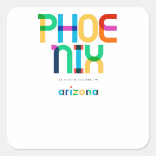 Adesivo Quadrado Meio século de Arizona Phoenix, Arte de Pop
