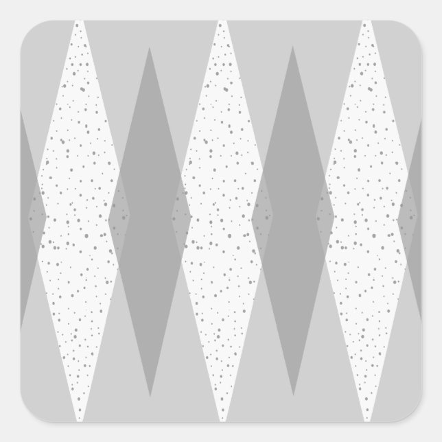 Adesivo Quadrado Meio século Moderno Cinza Argyle Stickers Square (Frente)