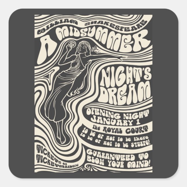 Adesivo Quadrado Meio-Verão do Amor (Frente)