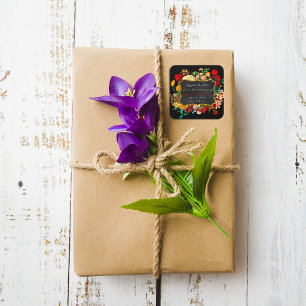 Adesivo Quadrado Mel feito casa de 100% da cozinha de floral