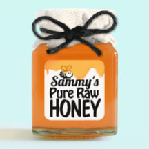 Mel Jar Rótulo Trazendo Mel Local Bruto