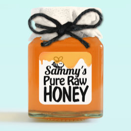 Adesivo Quadrado Mel Jar Rótulo Trazendo Mel Local Bruto