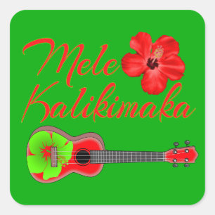 Adesivo Quadrado Mele Kalikimaka