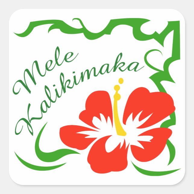 Adesivo Quadrado Mele Kalikimaka (Frente)