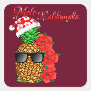 Adesivo Quadrado Mele Kalikimaka