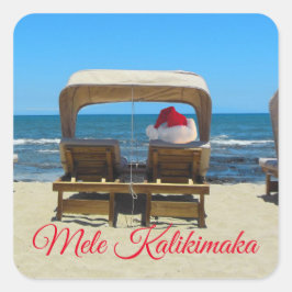 Adesivo Quadrado Mele Kalikimaka beach
