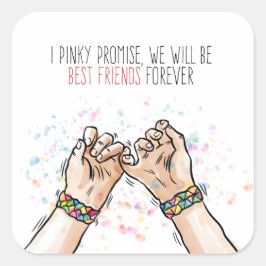 Adesivo Quadrado Melhor amigo Pinky Promise Sticker Seal