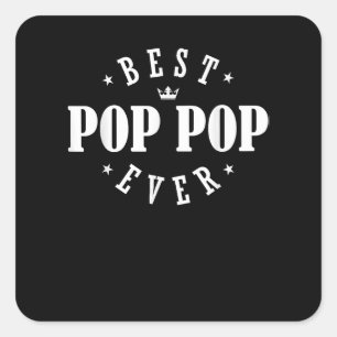 Adesivo Quadrado Melhor Design de Pop de Pop nunca - Pop de Pop