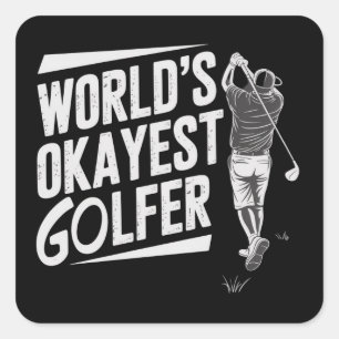 Adesivo Quadrado Melhor Golfista do Mundo Engraçado Amante de Golfe