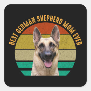 Adesivo Quadrado Melhor Mãe De German shepherd