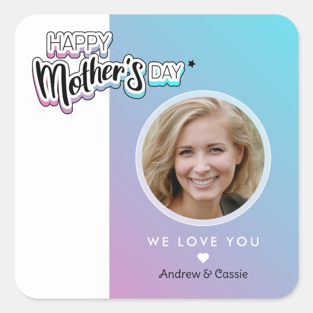 Adesivo Quadrado Melhor mãe de sempre (Frente)