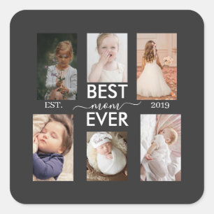 Adesivo Quadrado Melhor Mãe de Todos os Tempos Personalizável ano e
