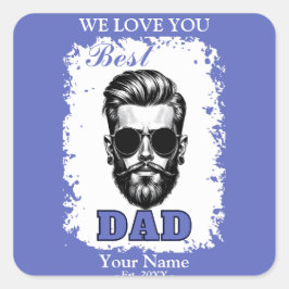 Adesivo Quadrado Melhor oferta de aniversário de Dia de os pais ou 