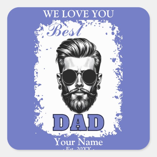 Adesivo Quadrado Melhor oferta de aniversário de Dia de os pais ou  (Frente)