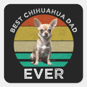 Adesivo Quadrado Melhor Pai Chihuahua