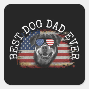 ADESIVO QUADRADO MELHOR PAI DE CACHORRO