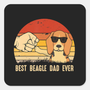 Adesivo Quadrado Melhor Pai De Cão De Beagle Para Pai De Beagle