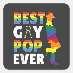 Adesivo Quadrado Melhor Pai de Pop do Mês do Orgulho LGBT do Gay