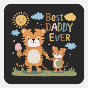 Adesivo Quadrado Melhor Pai do Leão Nunca