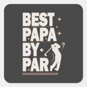 Adesivo Quadrado MELHOR PAPA POR DIA DE OS PAIS DE GOLF Design