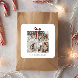 Adesivo Quadrado Melhor Presente de Natal de Sempre Colagem de Foto
