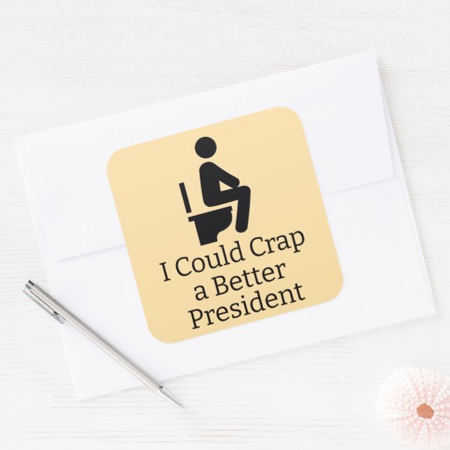 Adesivo Quadrado Melhor Presidente Sticker (Envelope)