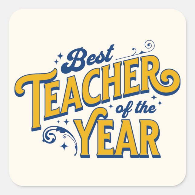 Adesivo Quadrado Melhor Professora do Ano (Frente)