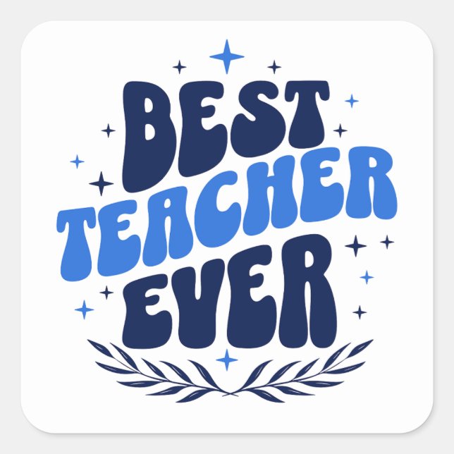Adesivo Quadrado Melhor Professora Do Mundo (Frente)