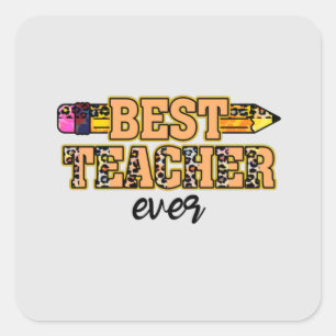 Adesivo Quadrado Melhor Professora Do Mundo - Bonita E Inspiradora