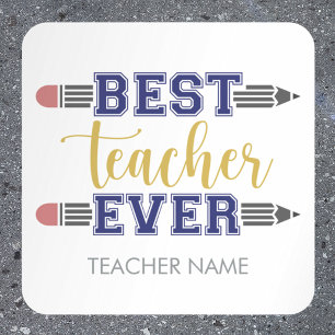 Adesivo Quadrado Melhor Professora Personalizada De Todos Os tempos